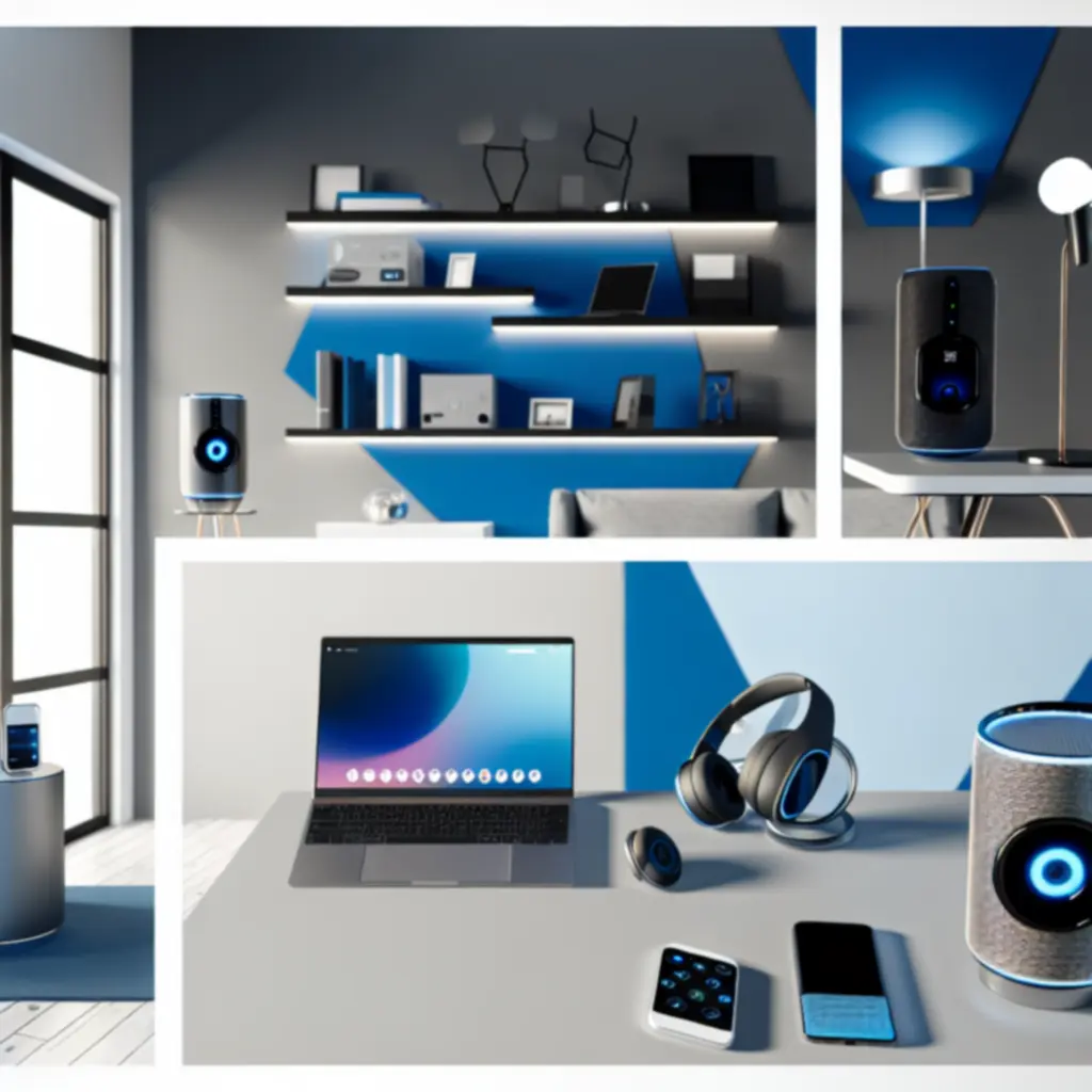 Nowoczesne urządzenia elektroniczne i komputerowe w domowym wnętrzu