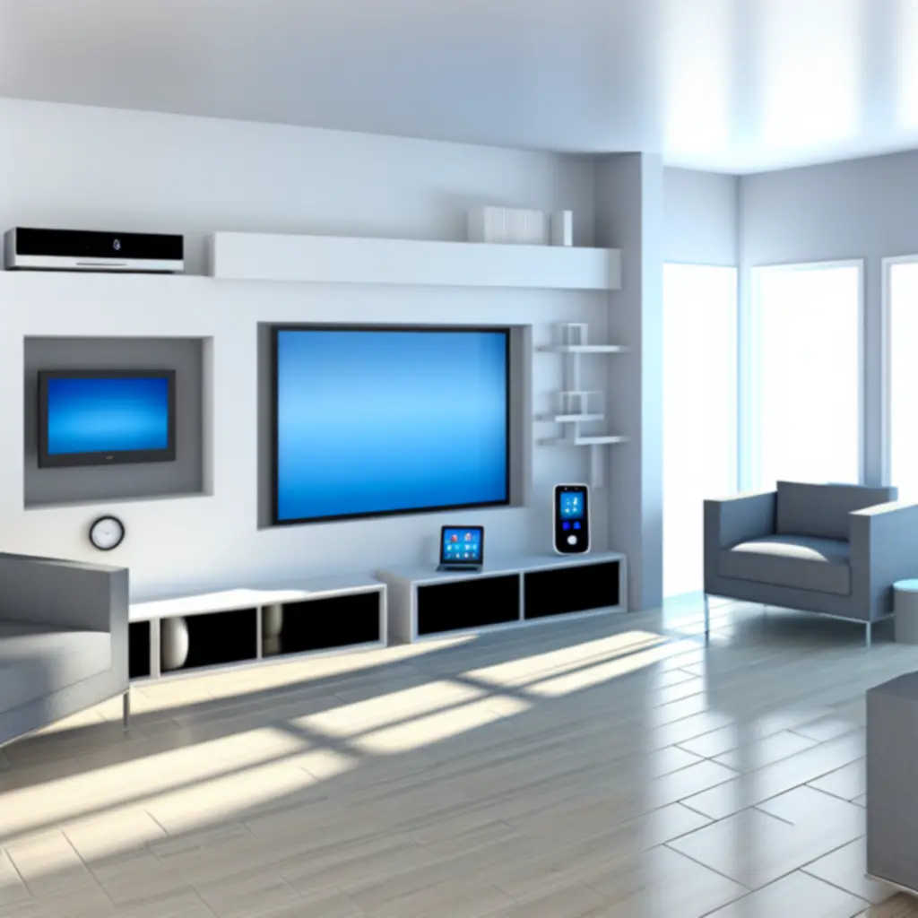 Nowoczesne wnętrze mieszkania uzupełnione elegancką elektroniką domową